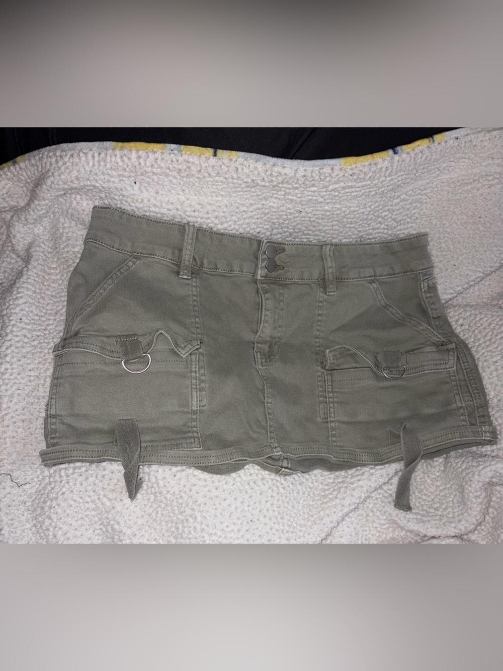 Fashion Nova Olive Utility Mini Skirt with Ring Details - Picture 1 of 7